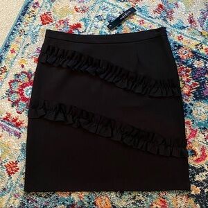 August Silk Black Ruffle Skirt NWT Size L